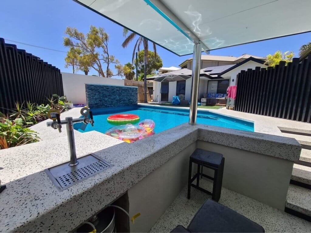 outdoor bar by the pool